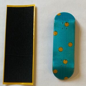 Teal and Orange Polka Dot Fingerboard with Grip Tape